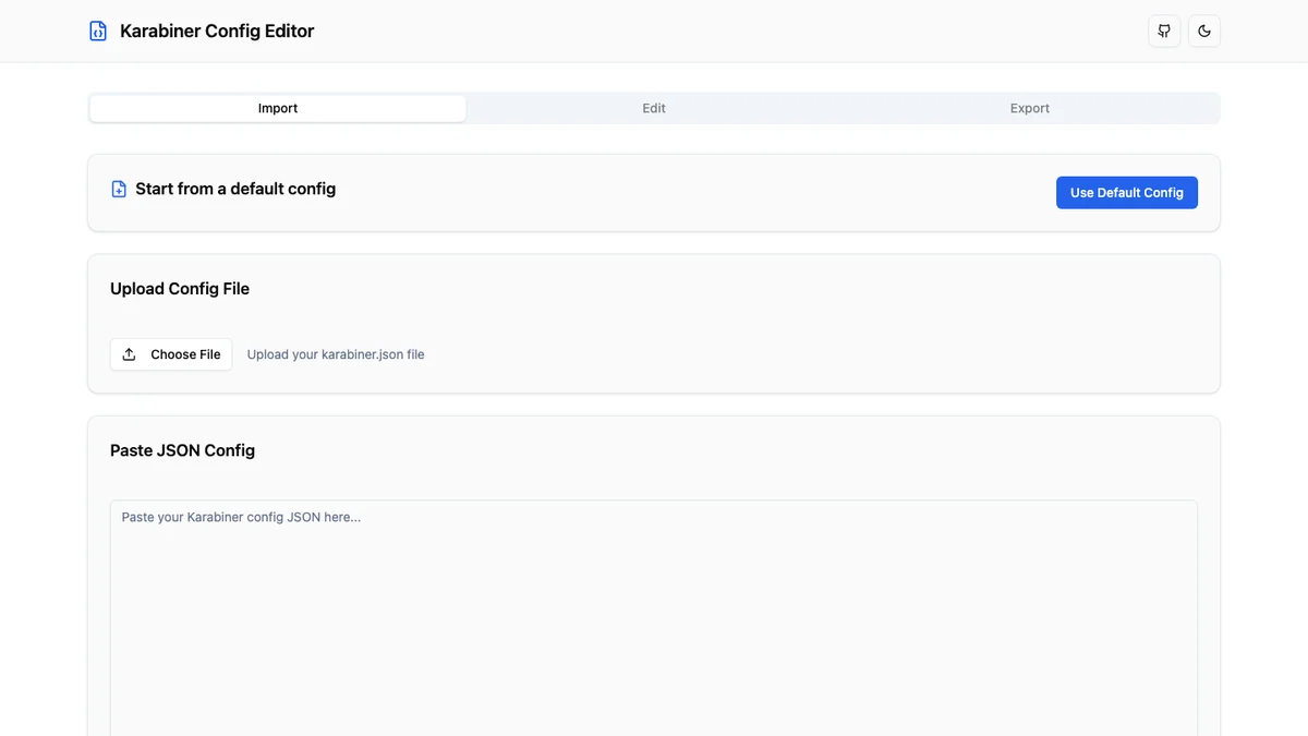 Karabiner Config Editor configuration interface